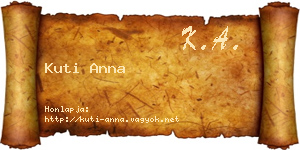 Kuti Anna névjegykártya